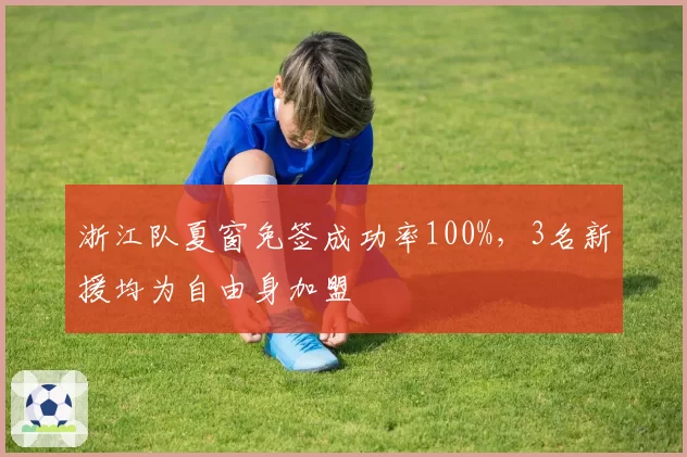 浙江队夏窗免签成功率100%,3名新援均为自由身加盟